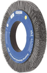 Osborn - 10" OD, 4-1/4" Arbor Hole, Crimped Nylon Wheel Brush - 1" Face Width, 1-1/4" Trim Length, 0.04" Filament Diam, 3,600 RPM - Exact Tool & Supply