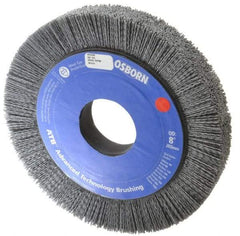 Osborn - 8" OD, 2" Arbor Hole, Crimped Nylon Wheel Brush - 1" Face Width, 1-1/4" Trim Length, 0.04" Filament Diam, 3,600 RPM - Exact Tool & Supply