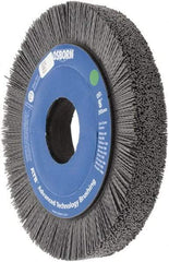 Osborn - 8" OD, 2" Arbor Hole, Crimped Nylon Wheel Brush - 1" Face Width, 1-1/4" Trim Length, 0.035" Filament Diam, 3,600 RPM - Exact Tool & Supply