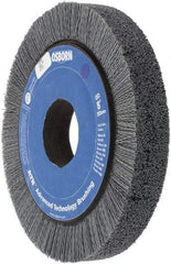 Osborn - 8" OD, 2" Arbor Hole, Crimped Nylon Wheel Brush - 1" Face Width, 1-1/4" Trim Length, 0.022" Filament Diam, 3,600 RPM - Exact Tool & Supply