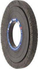 Osborn - 14" OD, 5-1/4" Arbor Hole, Crimped Nylon Wheel Brush - 1" Face Width, 1-1/4" Trim Length, 0.04" Filament Diam, 1,800 RPM - Exact Tool & Supply