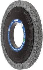 Osborn - 14" OD, 5-1/4" Arbor Hole, Crimped Nylon Wheel Brush - 1" Face Width, 1-1/4" Trim Length, 0.035" Filament Diam, 1,800 RPM - Exact Tool & Supply