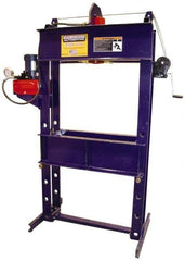 Omega Lift Equipment - 100 Ton Hydraulic Shop Press - 10 Inch Stroke, 1 HP, Single Phase - Exact Tool & Supply