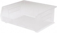 Akro-Mils - 75 Lb. Load Capacity, 14-3/4" Deep, Clear Polymer Hopper Stacking Bin - 7" High x 16-1/2" Wide x 14-3/4" Long - Exact Tool & Supply