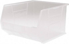 Akro-Mils - 75 Lb. Load Capacity, 18" Deep, Clear Polymer Hopper Stacking Bin - 11" High x 16-1/2" Wide x 18" Long - Exact Tool & Supply