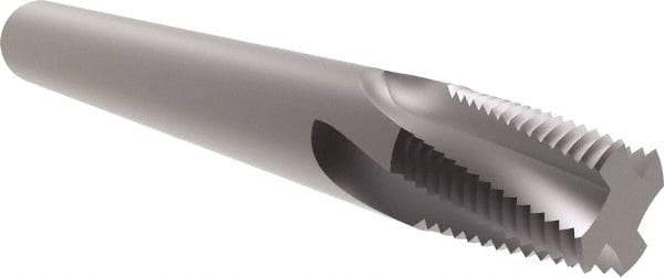 Allied Machine and Engineering - 1/4-18, 3/8-18 NPTF, 0.305" Cutting Diam, 4 Flute, Solid Carbide Helical Flute Thread Mill - Internal/External Thread, 5/8" LOC, 3" OAL, 5/16" Shank Diam - Exact Tool & Supply