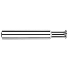Harvey Tool - 3/8° 3/8" Cut Diam, 7/64" Cut Width, 3/8" Shank, Solid Carbide Double-Angle Cutter - Exact Tool & Supply