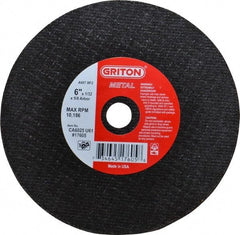Value Collection - 6" 60 Grit Aluminum Oxide Cutoff Wheel - 1/32" Thick, 5/8" Arbor, 10,186 Max RPM, Use with Circular Saws - Exact Tool & Supply