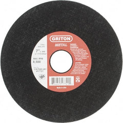 Made in USA - 7" 60 Grit Aluminum Oxide Cutoff Wheel - 0.06" Thick, 1-1/4" Arbor, 8,732 Max RPM, Use with Stationary Tools - Exact Tool & Supply