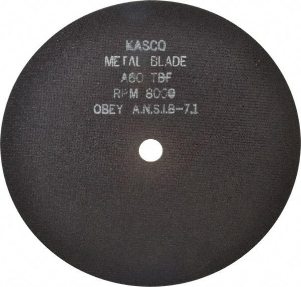 Made in USA - 8" 60 Grit Aluminum Oxide Cutoff Wheel - 1/32" Thick, 5/8" Arbor, 8,000 Max RPM, Use with Stationary Tools - Exact Tool & Supply
