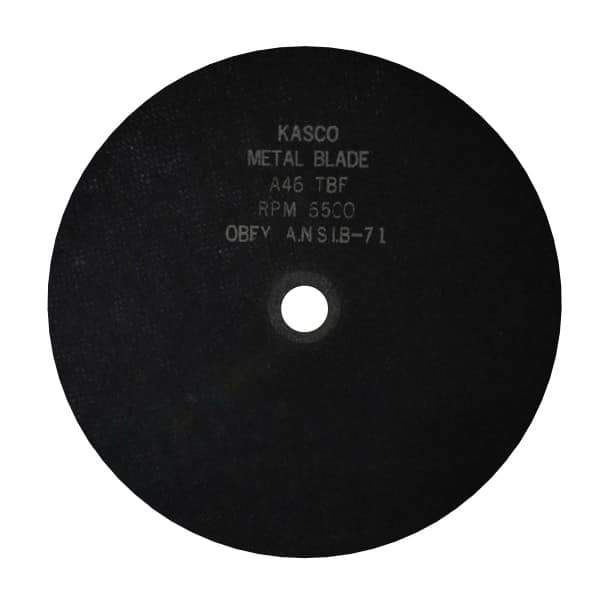 Made in USA - 10" 46 Grit Aluminum Oxide Cutoff Wheel - 1/16" Thick, 5/8" Arbor, 6,500 Max RPM, Use with Chop Saws - Exact Tool & Supply
