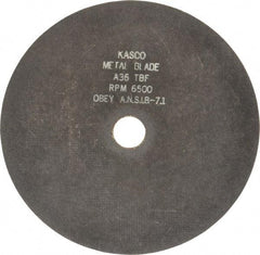 Made in USA - 10" 36 Grit Aluminum Oxide Cutoff Wheel - 3/32" Thick, 1-1/4" Arbor, 6,500 Max RPM, Use with Chop Saws - Exact Tool & Supply