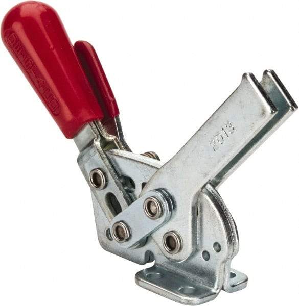 De-Sta-Co - 295 Lb Holding Capacity, Horizontal Handle, Manual Hold Down Toggle Clamp - 58° Handle Movement, 71° Bar Opening, U-Bar, Flanged Base, Electro-Plated Zinc, Carbon Steel - Exact Tool & Supply