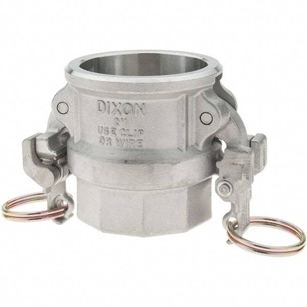 Dixon Valve & Coupling - 2" Stainless Steel Cam & Groove Suction & Discharge Hose Female Coupler Female NPT Thread - Part D, 2" EZ Boss-Lock Thread, 250 Max psi - Exact Tool & Supply
