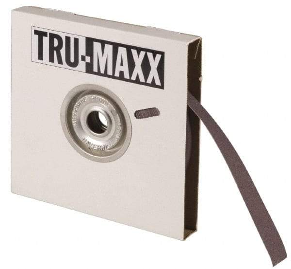 Tru-Maxx - 1" x 50 Yd 400 Grit Aluminum Oxide Cloth Roll - Super Fine Grade, J Weighted Backing - Exact Tool & Supply