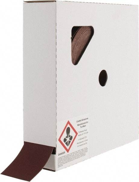 Tru-Maxx - 2" x 50 Yd 220 Grit Aluminum Oxide Cloth Roll - Very Fine Grade, J Weighted Backing - Exact Tool & Supply