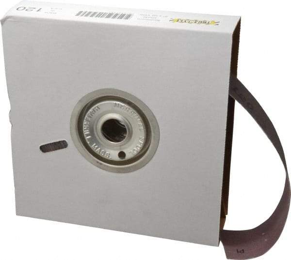 Tru-Maxx - 2" x 50 Yd 120 Grit Aluminum Oxide Cloth Roll - Fine Grade, J Weighted Backing - Exact Tool & Supply