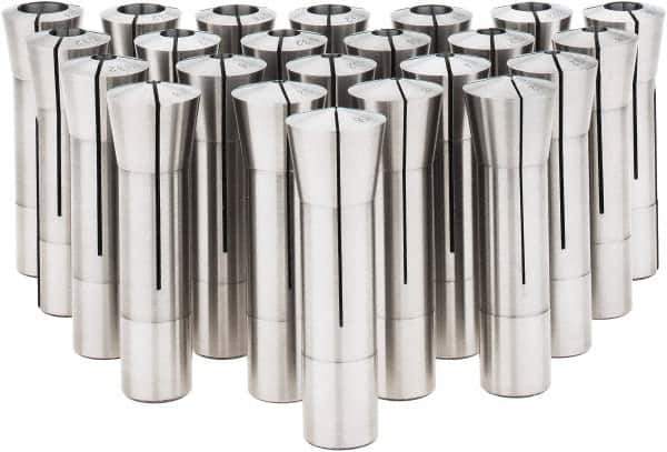 Value Collection - 23 Piece, 1/16" to 3/4" Capacity, R8 Collet Set - Exact Tool & Supply