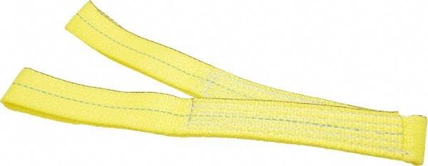 Lift-All - 3' Long x 2" Wide, 2,400 Lb Vertical Capacity, 1 Ply, Nylon Web Sling - 1,900 Lb Choker Capacity, Yellow - Exact Tool & Supply