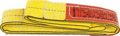 Lift-All - 3' Long x 2" Wide, 4,800 Lb Vertical Capacity, 2 Ply, Nylon Web Sling - 3,800 Lb Choker Capacity, Yellow - Exact Tool & Supply