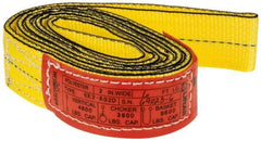 Lift-All - 6' Long x 2" Wide, 4,800 Lb Vertical Capacity, 2 Ply, Nylon Web Sling - 3,800 Lb Choker Capacity, Yellow - Exact Tool & Supply