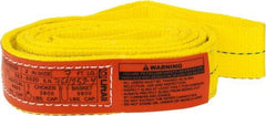 Lift-All - 7' Long x 2" Wide, 4,800 Lb Vertical Capacity, 2 Ply, Nylon Web Sling - 3,800 Lb Choker Capacity, Yellow - Exact Tool & Supply
