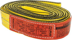 Lift-All - 12' Long x 2" Wide, 4,800 Lb Vertical Capacity, 2 Ply, Nylon Web Sling - 3,800 Lb Choker Capacity, Yellow - Exact Tool & Supply