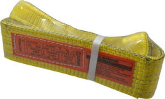 Lift-All - 3' Long x 3" Wide, 6,500 Lb Vertical Capacity, 2 Ply, Nylon Web Sling - 5,200 Lb Choker Capacity, Yellow - Exact Tool & Supply