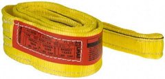 Lift-All - 6' Long x 3" Wide, 6,600 Lb Vertical Capacity, 2 Ply, Nylon Web Sling - 5,200 Lb Choker Capacity, Yellow - Exact Tool & Supply