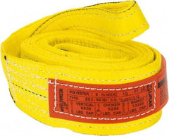 Lift-All - 10' Long x 3" Wide, 6,600 Lb Vertical Capacity, 2 Ply, Nylon Web Sling - 5,200 Lb Choker Capacity, Yellow - Exact Tool & Supply