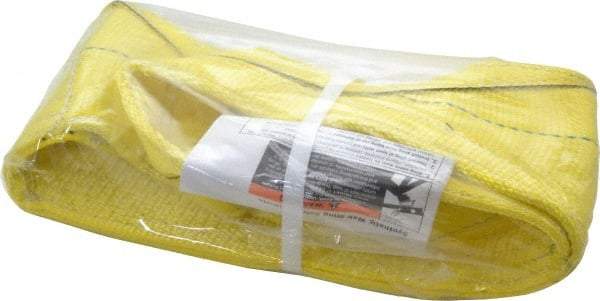 Lift-All - 3' Long x 6" Wide, 7,200 Lb Vertical Capacity, 1 Ply, Nylon Web Sling - 5,800 Lb Choker Capacity, Yellow - Exact Tool & Supply