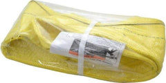 Lift-All - 3' Long x 6" Wide, 7,200 Lb Vertical Capacity, 1 Ply, Nylon Web Sling - 5,800 Lb Choker Capacity, Yellow - Exact Tool & Supply