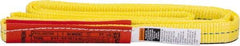 Lift-All - 5' Long x 1" Wide, 2,400 Lb Vertical Capacity, 1 Ply, Polyester Web Sling - 1,900 Lb Choker Capacity, Yellow - Exact Tool & Supply