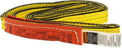 Lift-All - 7' Long x 1" Wide, 2,400 Lb Vertical Capacity, 1 Ply, Nylon Web Sling - 1,900 Lb Choker Capacity, Yellow - Exact Tool & Supply