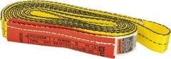 Lift-All - 8' Long x 1" Wide, 2,400 Lb Vertical Capacity, 1 Ply, Nylon Web Sling - 1,900 Lb Choker Capacity, Yellow - Exact Tool & Supply