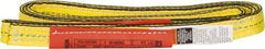 Lift-All - 3' Long x 1" Wide, 4,800 Lb Vertical Capacity, 2 Ply, Nylon Web Sling - 3,800 Lb Choker Capacity, Yellow - Exact Tool & Supply
