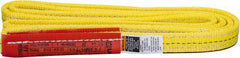 Lift-All - 4' Long x 1" Wide, 4,800 Lb Vertical Capacity, 2 Ply, Nylon Web Sling - 3,800 Lb Choker Capacity, Yellow - Exact Tool & Supply