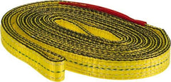 Lift-All - 8' Long x 1" Wide, 4,800 Lb Vertical Capacity, 2 Ply, Nylon Web Sling - 3,800 Lb Choker Capacity, Yellow - Exact Tool & Supply