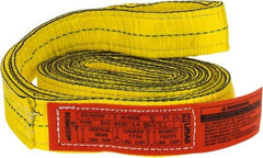 Lift-All - 8' Long x 2" Wide, 9,600 Lb Vertical Capacity, 2 Ply, Nylon Web Sling - 7,700 Lb Choker Capacity, Yellow - Exact Tool & Supply
