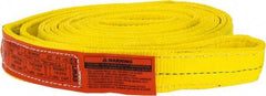 Lift-All - 10' Long x 2" Wide, 9,600 Lb Vertical Capacity, 2 Ply, Nylon Web Sling - 7,700 Lb Choker Capacity, Yellow - Exact Tool & Supply