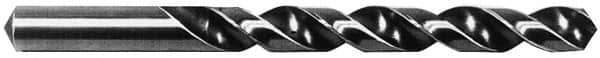 Interstate - Letter J 140° High Speed Steel Jobber Drill - Bright Finish, Right Hand Cut, Spiral Flute, Straight Shank, 4-1/8" OAL, Standard Point - Exact Tool & Supply
