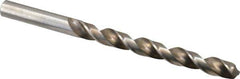 Interstate - 21/64" 140° High Speed Steel Jobber Drill - Bright Finish, Right Hand Cut, Spiral Flute, Straight Shank, 4-5/8" OAL, Standard Point - Exact Tool & Supply