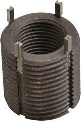 Recoil - 3/4-16 Internal, 1-1/8 - 12 External, 1-1/8" Insert Length, Heavy Duty Keylocking Thread Inserts - Carbon Steel, Zinc Phosphate Finish, Grade C1215 - Exact Tool & Supply