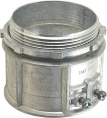 Thomas & Betts - 3" Trade, Die Cast Zinc Set Screw Straight EMT Conduit Connector - Noninsulated - Exact Tool & Supply