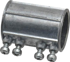 Thomas & Betts - 1-1/4" Trade, Die Cast Zinc Set Screw EMT Conduit Coupling - Noninsulated - Exact Tool & Supply
