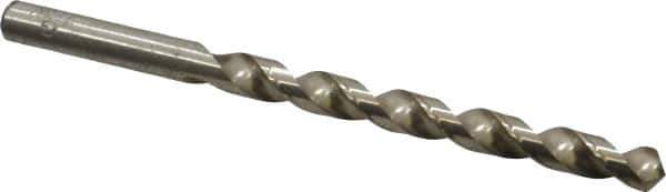 Interstate - Letter G 140° High Speed Steel Jobber Drill - Bright Finish, Right Hand Cut, Spiral Flute, Straight Shank, 4-1/8" OAL, Standard Point - Exact Tool & Supply