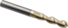 Accupro - 5/16" Diam, 1-1/4" LOC, 2 Flute Solid Carbide Ball End Mill - ZrN Finish, Single End, 3" OAL, 5/16" Shank Diam, Spiral Flute - Exact Tool & Supply