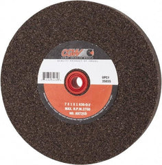 Camel Grinding Wheels - 36 Grit Aluminum Oxide Bench & Pedestal Grinding Wheel - 7" Diam x 1" Hole x 1" Thick, 3760 Max RPM, O Hardness, Very Coarse Grade , Vitrified Bond - Exact Tool & Supply