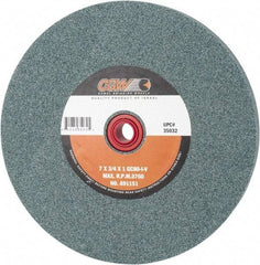 Camel Grinding Wheels - 80 Grit Silicon Carbide Bench & Pedestal Grinding Wheel - 7" Diam x 1" Hole x 3/4" Thick, 3760 Max RPM, I Hardness, Medium Grade , Vitrified Bond - Exact Tool & Supply