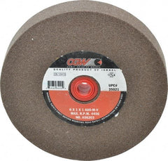 Camel Grinding Wheels - 80 Grit Aluminum Oxide Bench & Pedestal Grinding Wheel - 6" Diam x 1" Hole x 1" Thick, 4456 Max RPM, M Hardness, Medium Grade , Vitrified Bond - Exact Tool & Supply